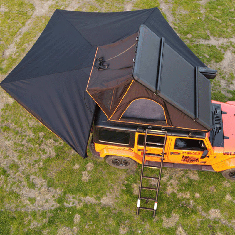 Hard core off-road wind hard shell roof tent, rain proof and strong wind resistant ABS hard shell material, quickly build self driving tent