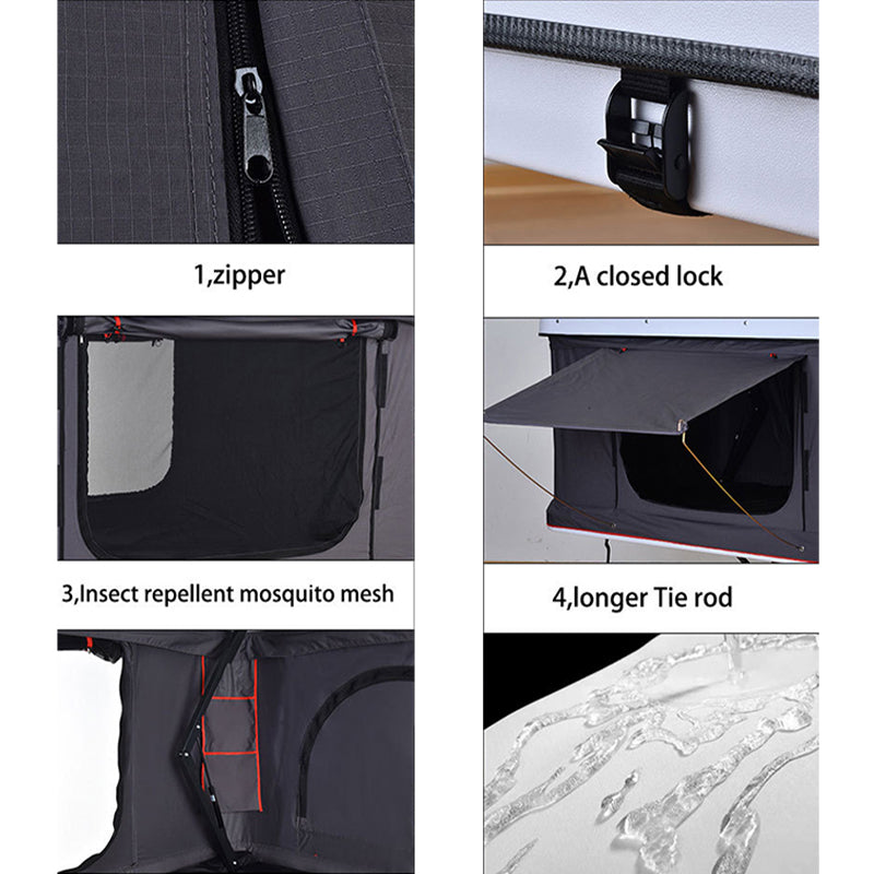 Vertical roof tent, rainstorm proof, strong wind resistant, high intensity ABS fast lifting, vehicle self driving tent