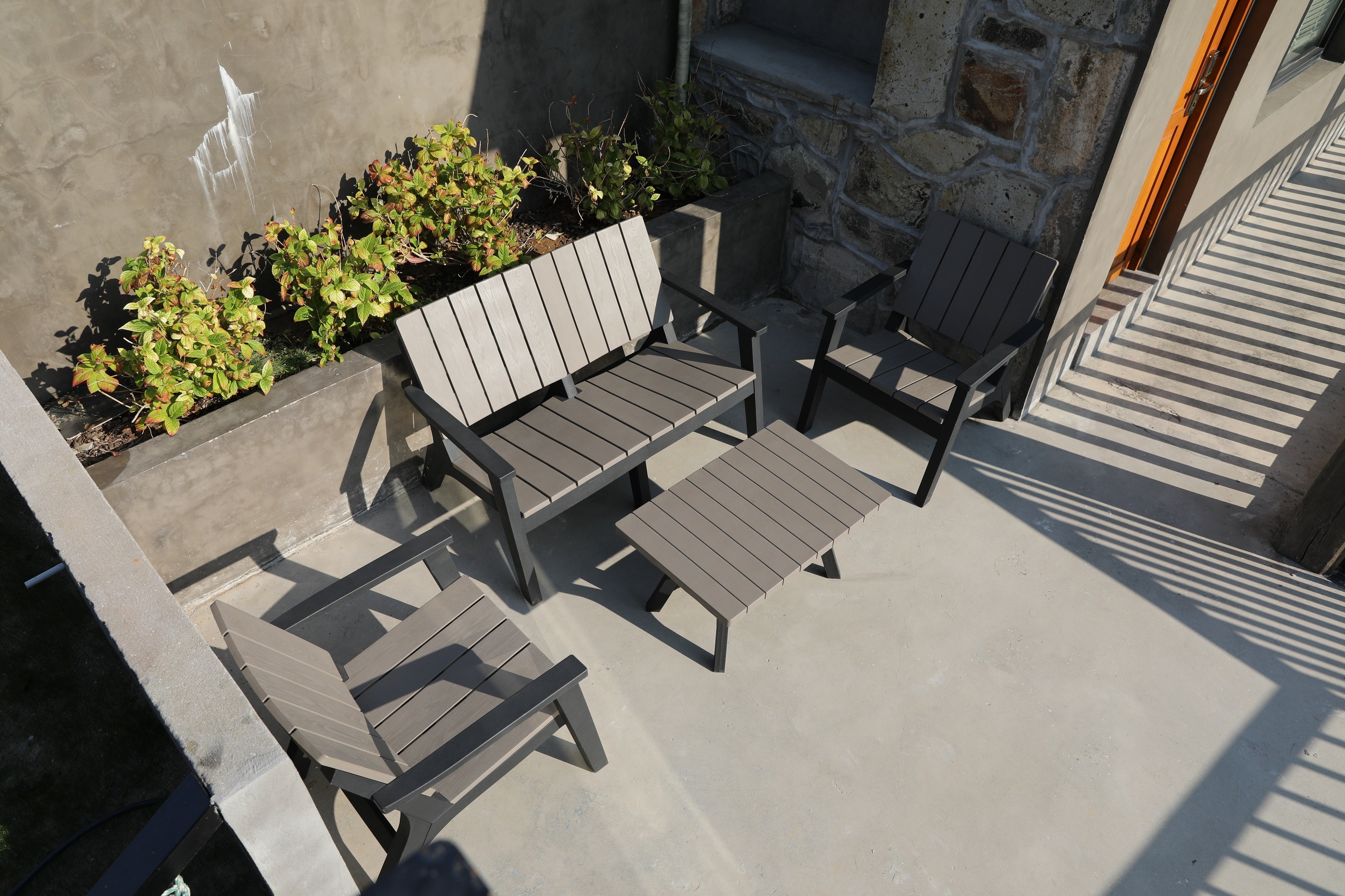 Outdoor Bondi Sofa Set with Two Single Chair + One Loveseat Sofa + One Table