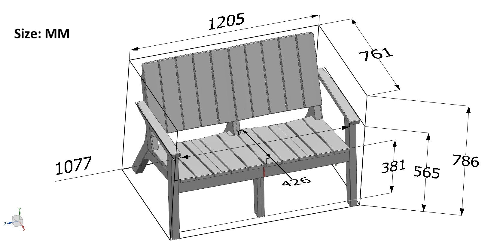 Outdoor Bondi Sofa Set with Two Single Chair + One Loveseat Sofa + One Table