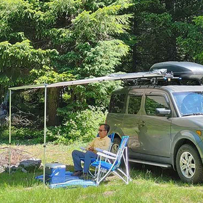 Car side tent for outdoor camping, 420D Oxford fabric khaki fabric side tent