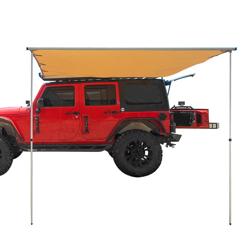Car side tent for outdoor camping, 420D Oxford fabric khaki fabric side tent