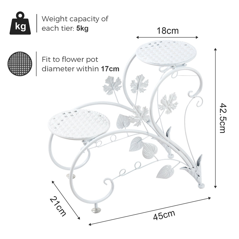 European Style 4-Pot Metal Plant Stand Flower Shelves