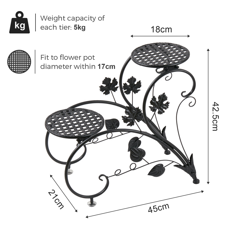 European Style 4-Pot Metal Plant Stand Flower Shelves