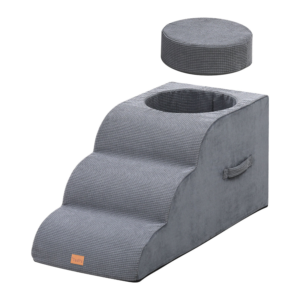 Tedi's 3 Steps Dog Stairs with Nesting Bed Ramp for Bed Couch Sofa
