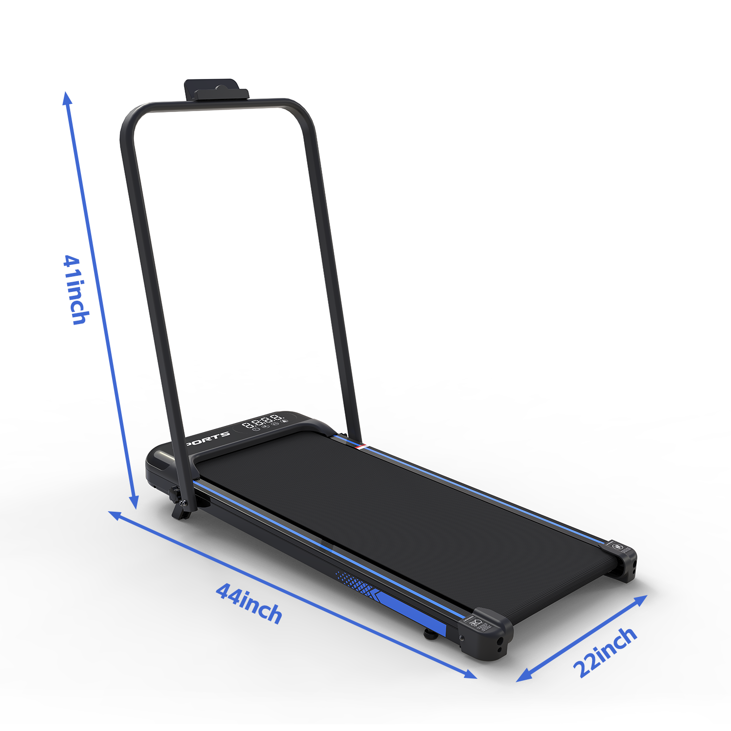 3 in 1 Under Desk Treadmill with Incline,Foldable Treadmills for Home, Walking Pad with Handle Bar for Walking and Jogging, with Remote Control & LED Display (Blue)