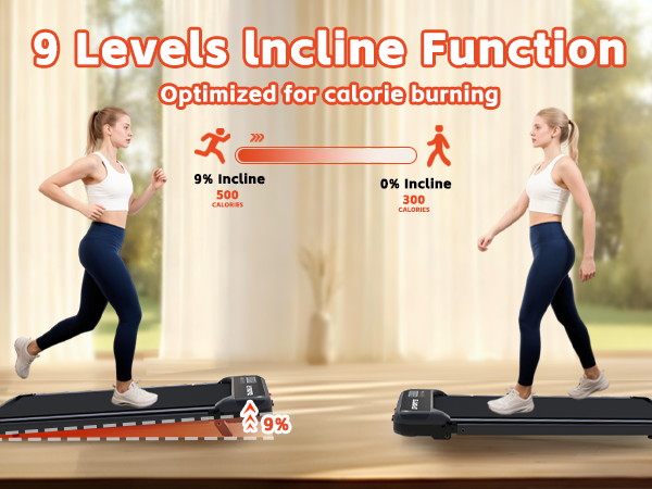 3 in 1 Under Desk Treadmill with Incline,Foldable Treadmills for Home, Walking Pad with Handle Bar for Walking and Jogging, with Remote Control & LED Display (Blue)