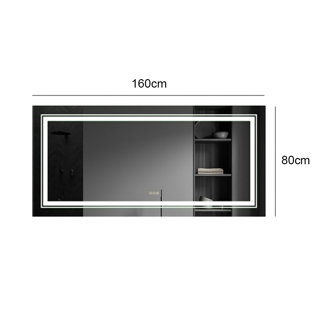 1600MM Huge LED Bathroom Mirror Dual Lights Makeup Mirror Anti-fog Dimmable AU
