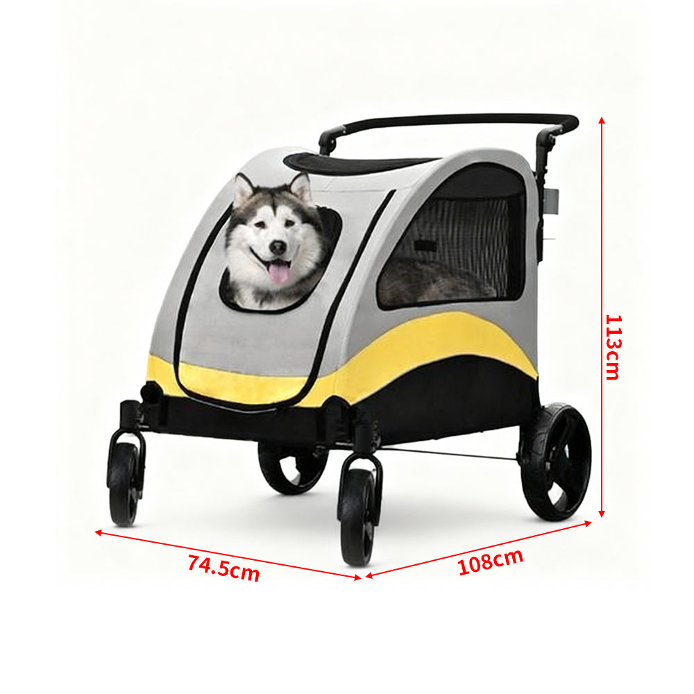 XX-Large Foladble Dog Pet Mobile Stroller Stable Jogger Carrier Holds up to 65KG