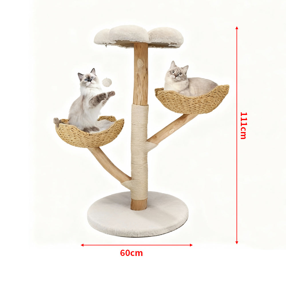 Large Multi-Level Cat Tree Activity Tower Cozy Kitten Play House w/Plush Cushion