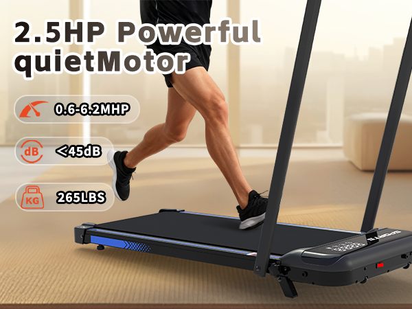 3 in 1 Under Desk Treadmill with Incline,Foldable Treadmills for Home, Walking Pad with Handle Bar for Walking and Jogging, with Remote Control & LED Display (Blue)