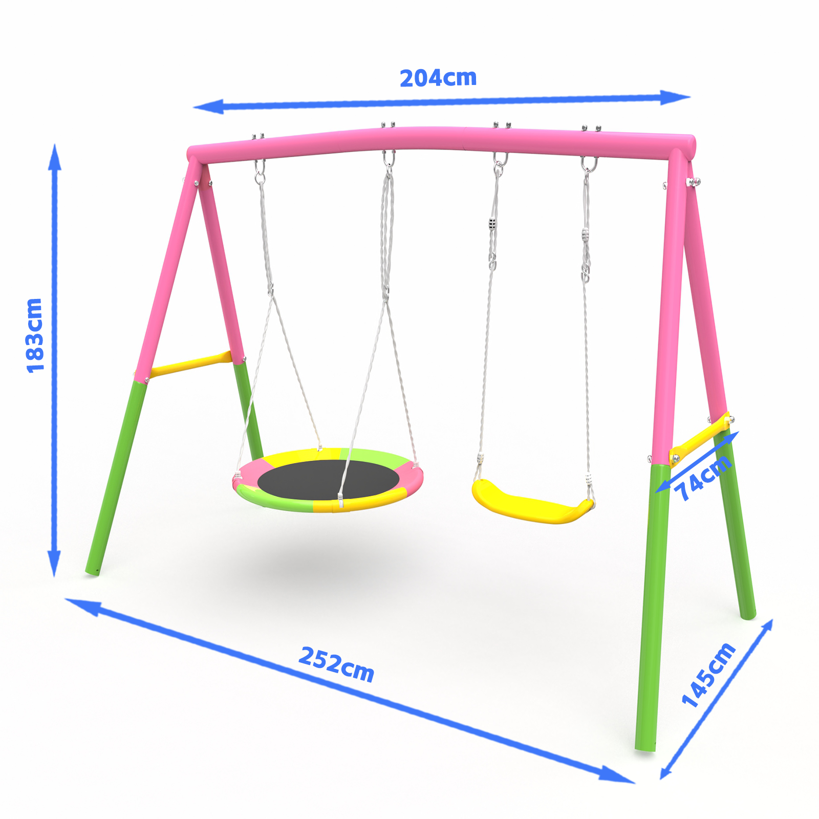 Swing Set for Backyard with Stand, Swing Heavy Duty  Metal Outdoor Swing Stand