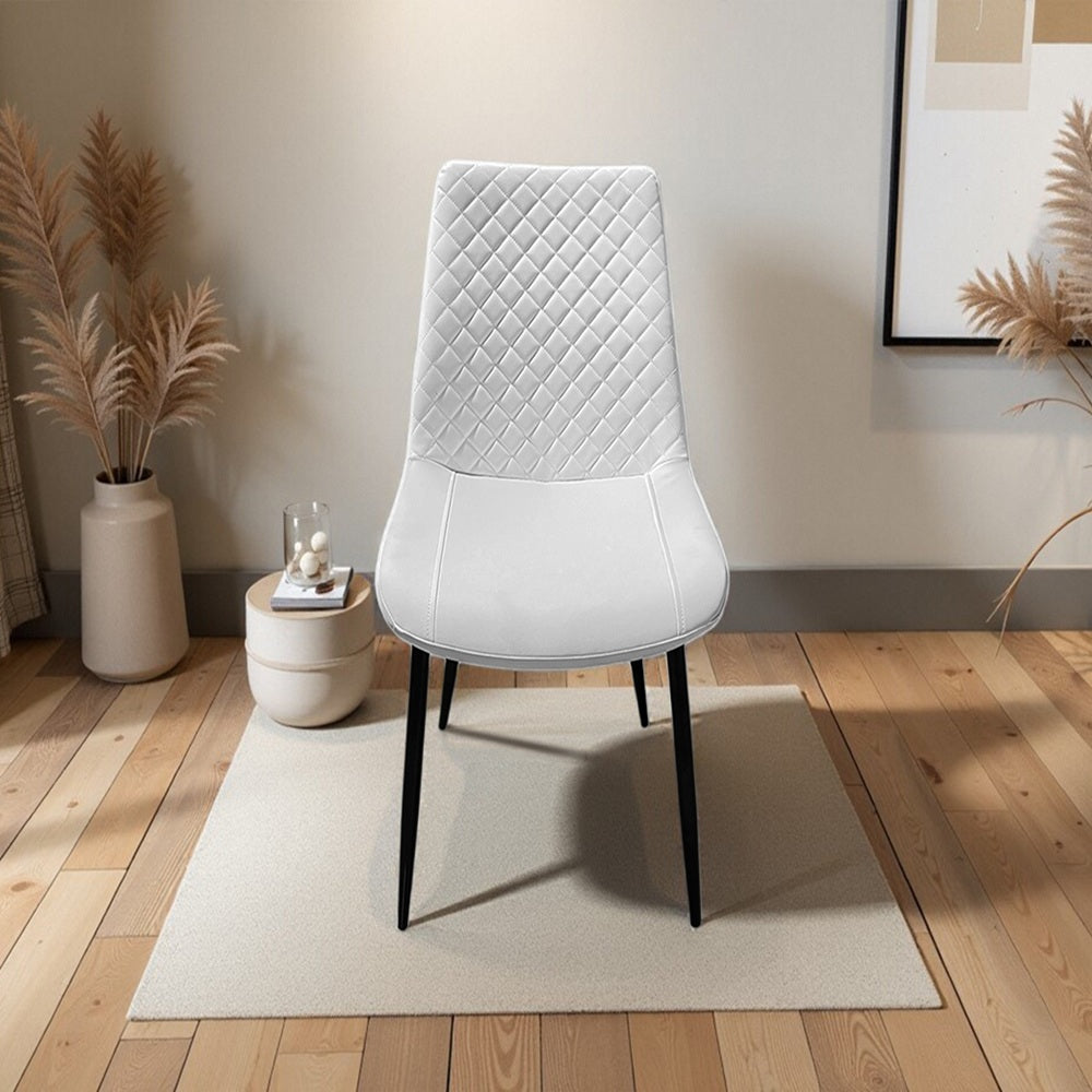 Dining Chair Set of 4 Leather Seat Kitchen Living Room Chair Bedroom Vanity Chair Desk Chair White Black