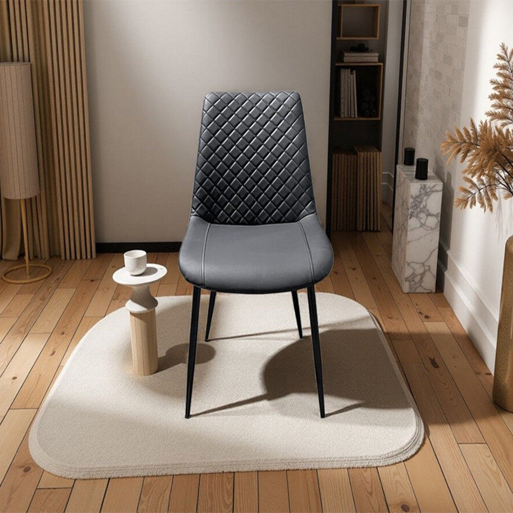 Dining Chair Set of 4 Leather Seat Kitchen Living Room Chair Bedroom Vanity Chair Desk Chair White Black