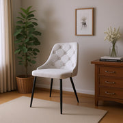 Dining Chair Set of 4 Velvet Seat Light Grey Kitchen Living Room Chair Bedroom Vanity Chair Desk Chair