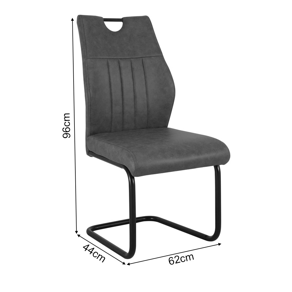 Dining Chair Set of 4 Leathaire Seat Grey Kitchen Living Room Chair Bedroom Vanity Chair Desk Chair