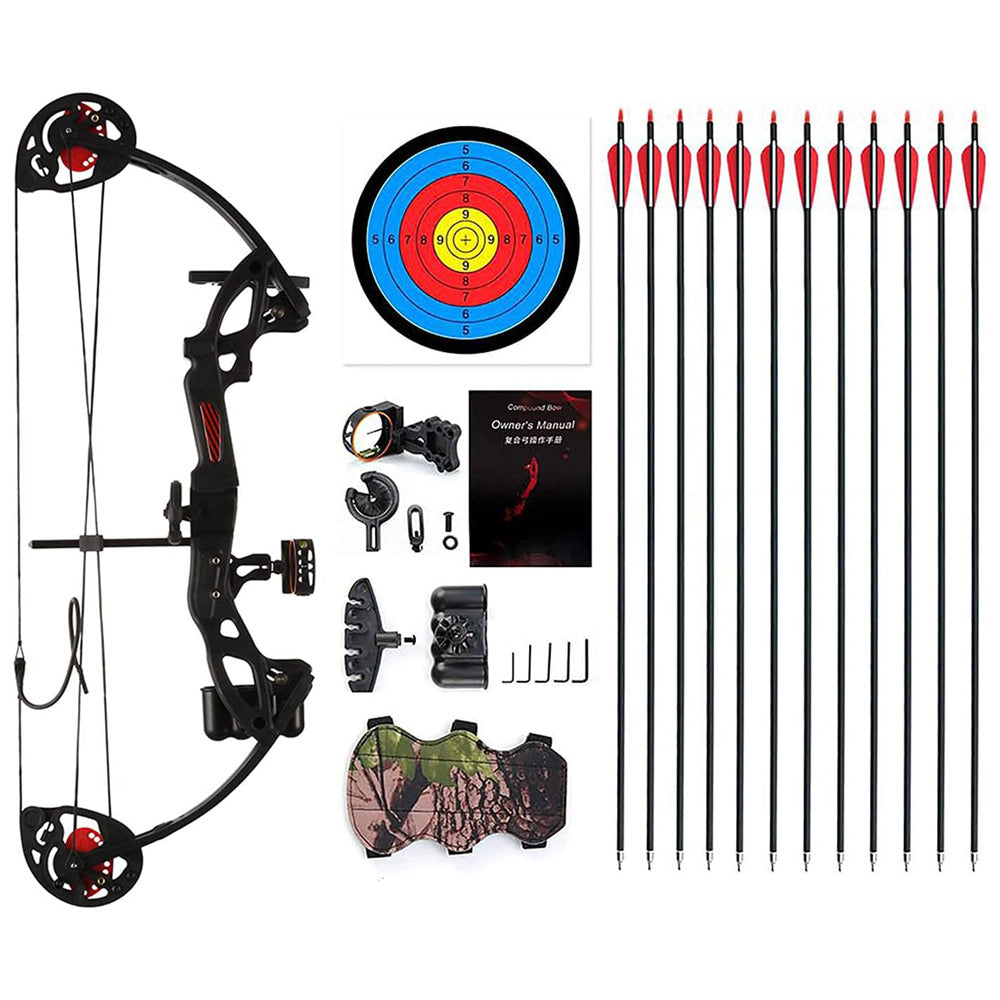 Compound Bow And Archery Sets - Right Hand Archery Compound Bows 15-29 Lbs Draw Weight Adjustable For Youth And Beginners, Hunting Bow Kit For Beginner