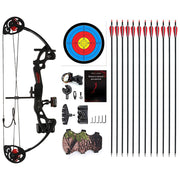 Compound Bow And Archery Sets - Right Hand Archery Compound Bows 15-29 Lbs Draw Weight Adjustable For Youth And Beginners, Hunting Bow Kit For Beginner