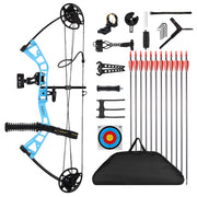 Youth Compound Bow And Arrow Set 10-40lbs For Kids, Women And Beginners, Draw Length 16"-28", 290fps, Fully Adjustable, Bow Only 1.95lbs, Lightweight Design