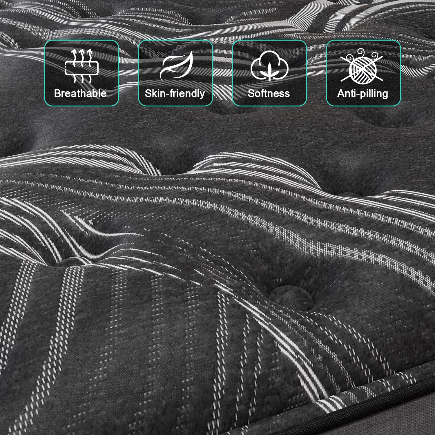 Euro Top Pocket Spring Mattress Gel Memory Foam Hybrid Medium Firm 34CM