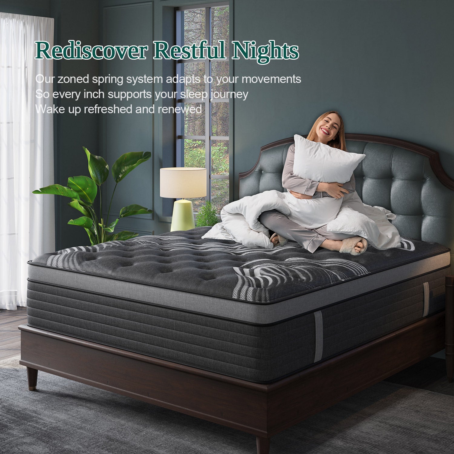 Euro Top Pocket Spring Mattress Gel Memory Foam Hybrid Medium Firm 34CM