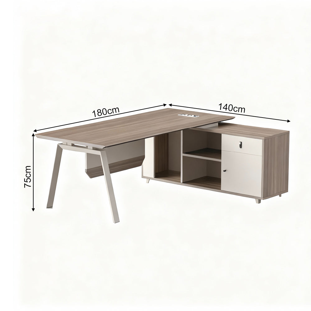 1.8m Manager Desk - Saves Space Without Compromise, The Practical Choice for Your Private Office.