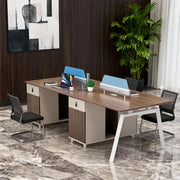 The Smart Investment for a Growing Team. 4-Person Steel Frame Workstation - An Unshakeable Foundation, Built to Last with Standard Partitions