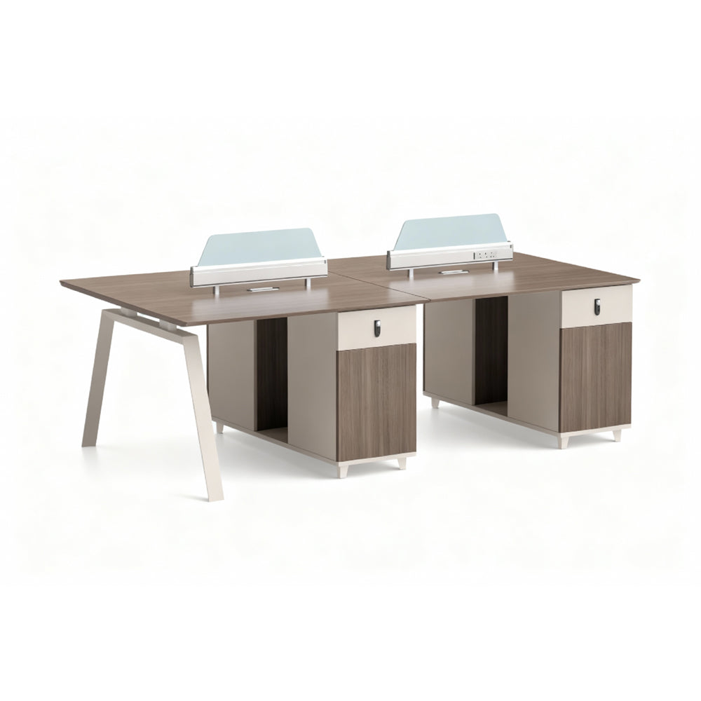 The Smart Investment for a Growing Team. 4-Person Steel Frame Workstation - An Unshakeable Foundation, Built to Last with Standard Partitions