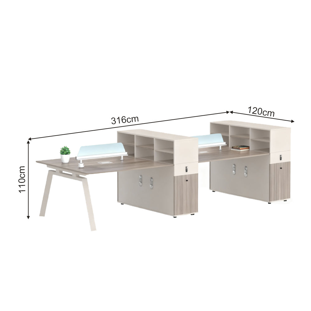 The daily work desk for employees, featuring storage space, is suitable for various office settings
