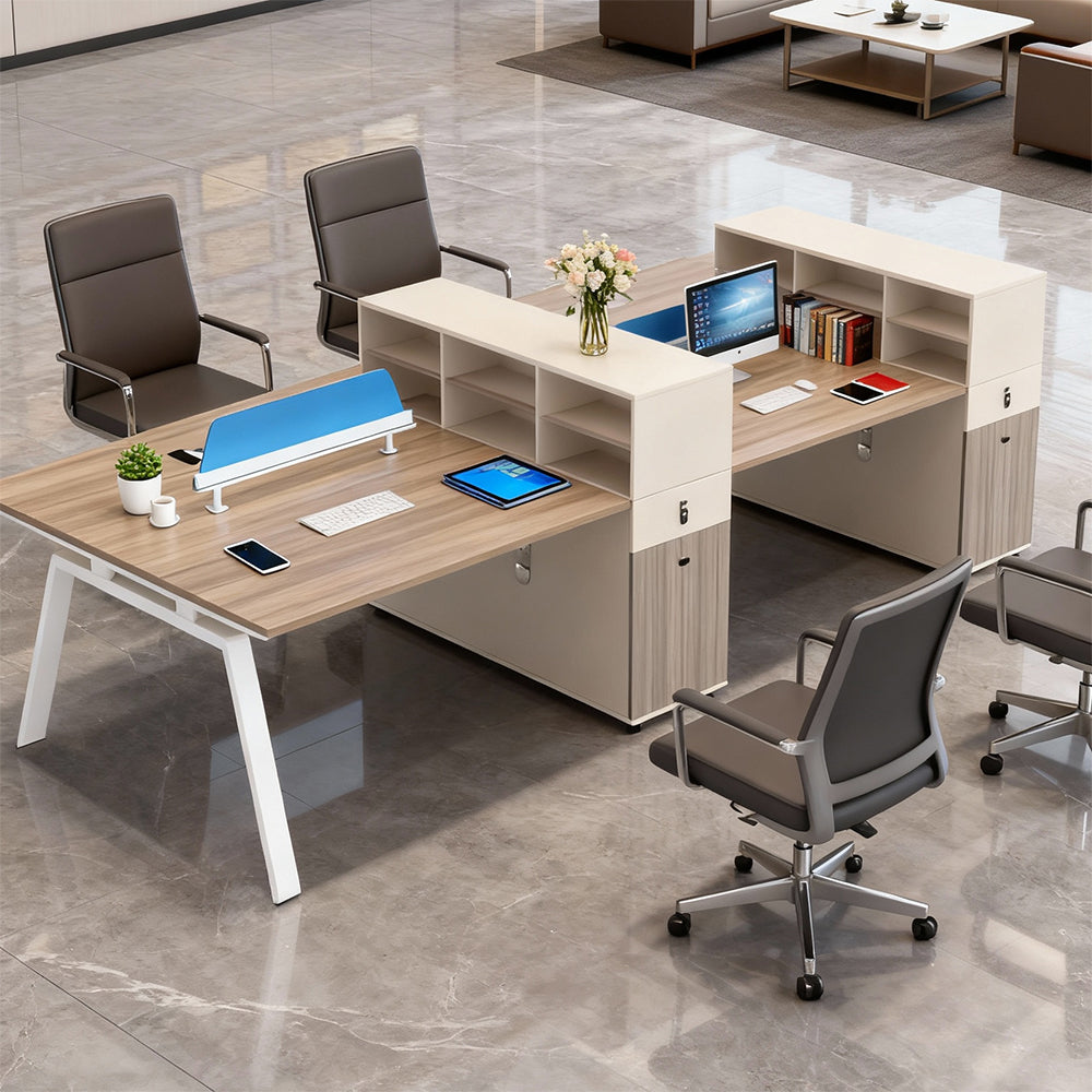 The daily work desk for employees, featuring storage space, is suitable for various office settings