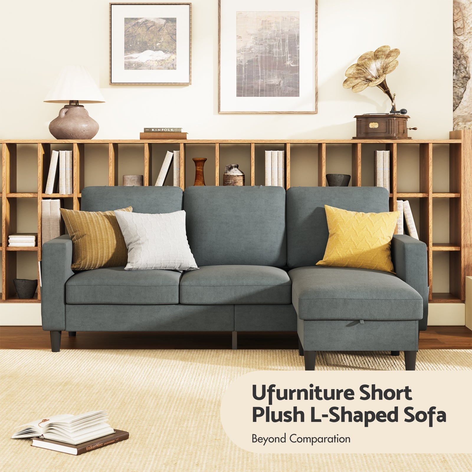 Advwin 3 Seater Sofa Lounge Set Gery