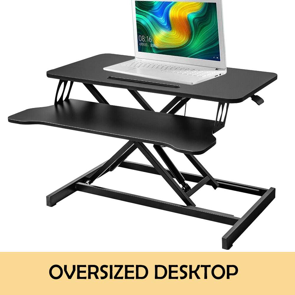 80*40CM Standing Desk Laptop Riser Height Adjustable Stand Up Sit Stand Computer Shelf