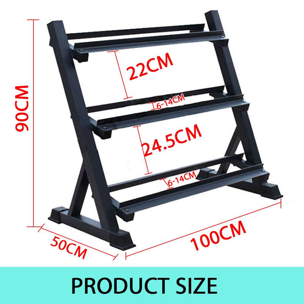 Heavy Duty Dumbbell Rack Storage Racking 3 Layers 9 Pair/ 6 Pair Home Gym Weight