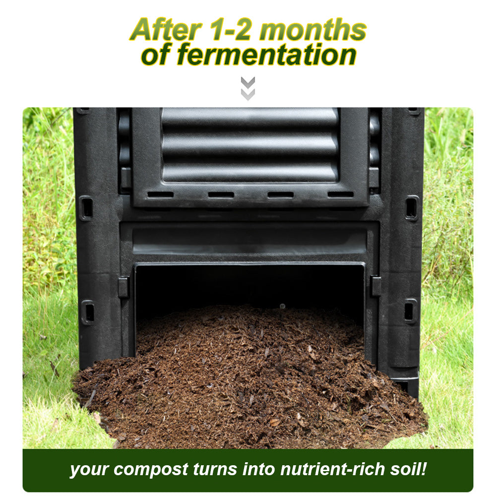 Modern Outdoor Compost Bin – Durable Plastic Weatherproof Composter for Efficient Garden Waste Recyc