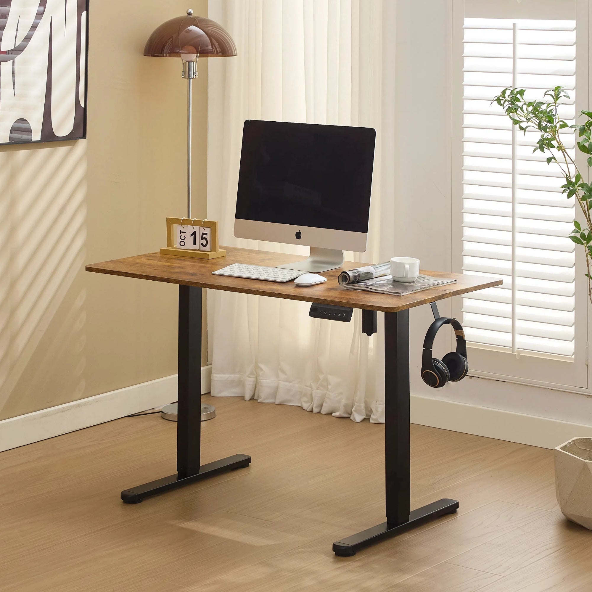 Electric Standing Desk 100x60cm Height Adjustable,  Sit & Stand Desk with Memory Controller