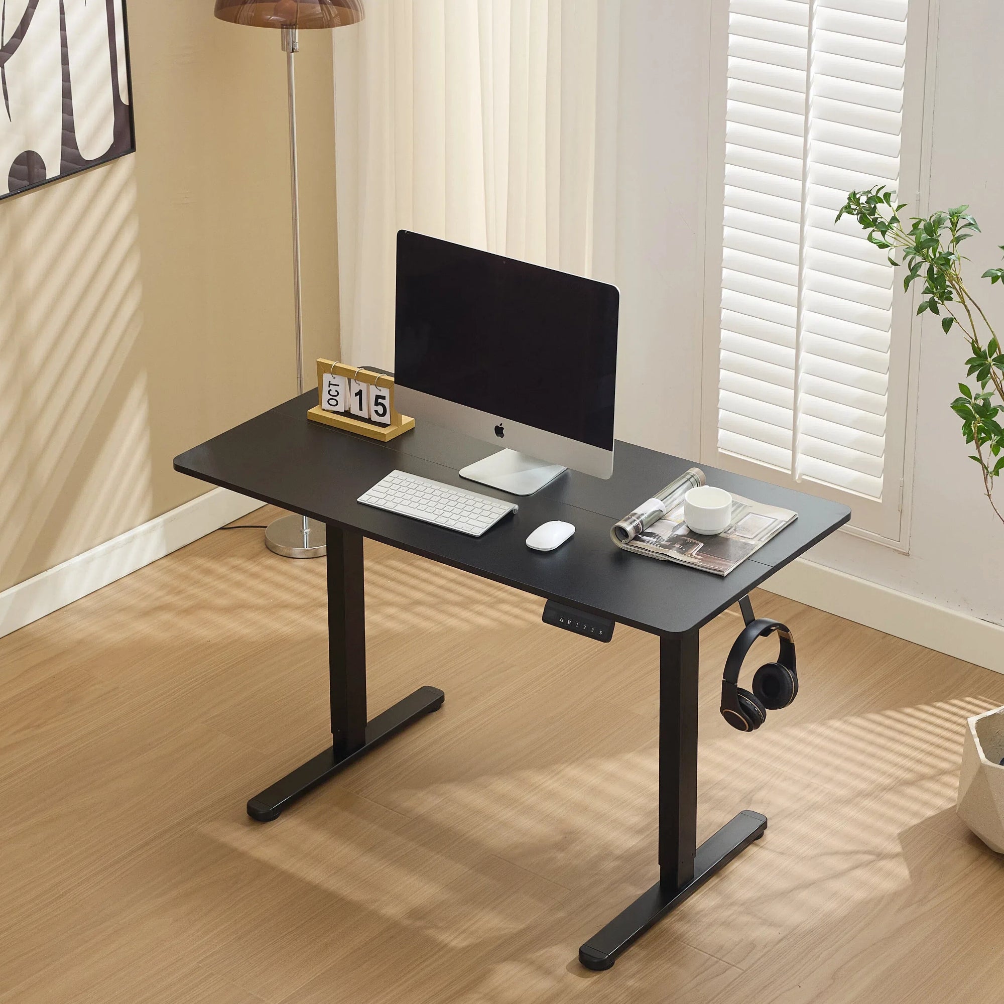 Electric Standing Desk 100x60cm Height Adjustable,  Sit & Stand Desk with Memory Controller