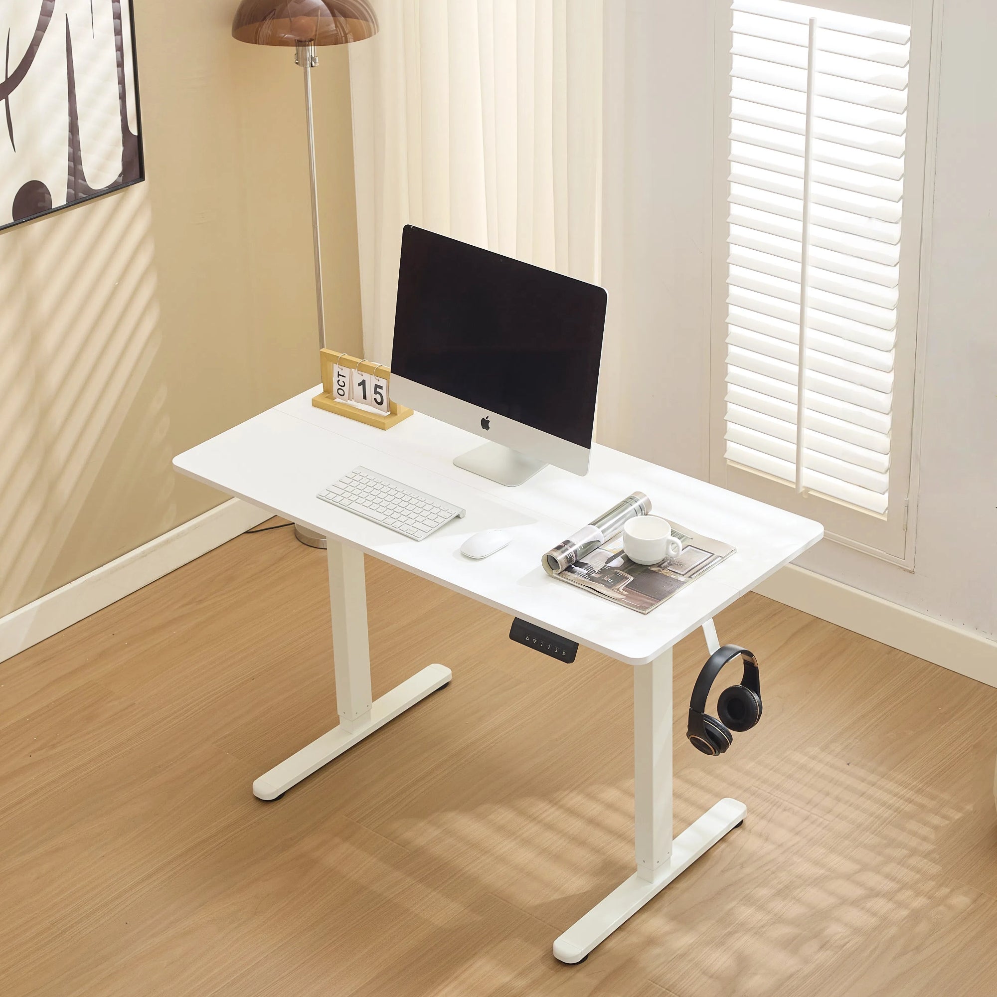 Electric Standing Desk 100x60cm Height Adjustable,  Sit & Stand Desk with Memory Controller