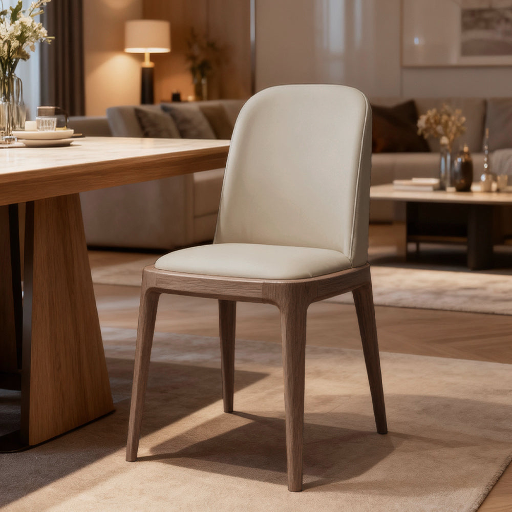 Dining Chair Set of 2 Leather Seat Kitchen Living Room Chair Bedroom Vanity Chair Desk Chair - Grey