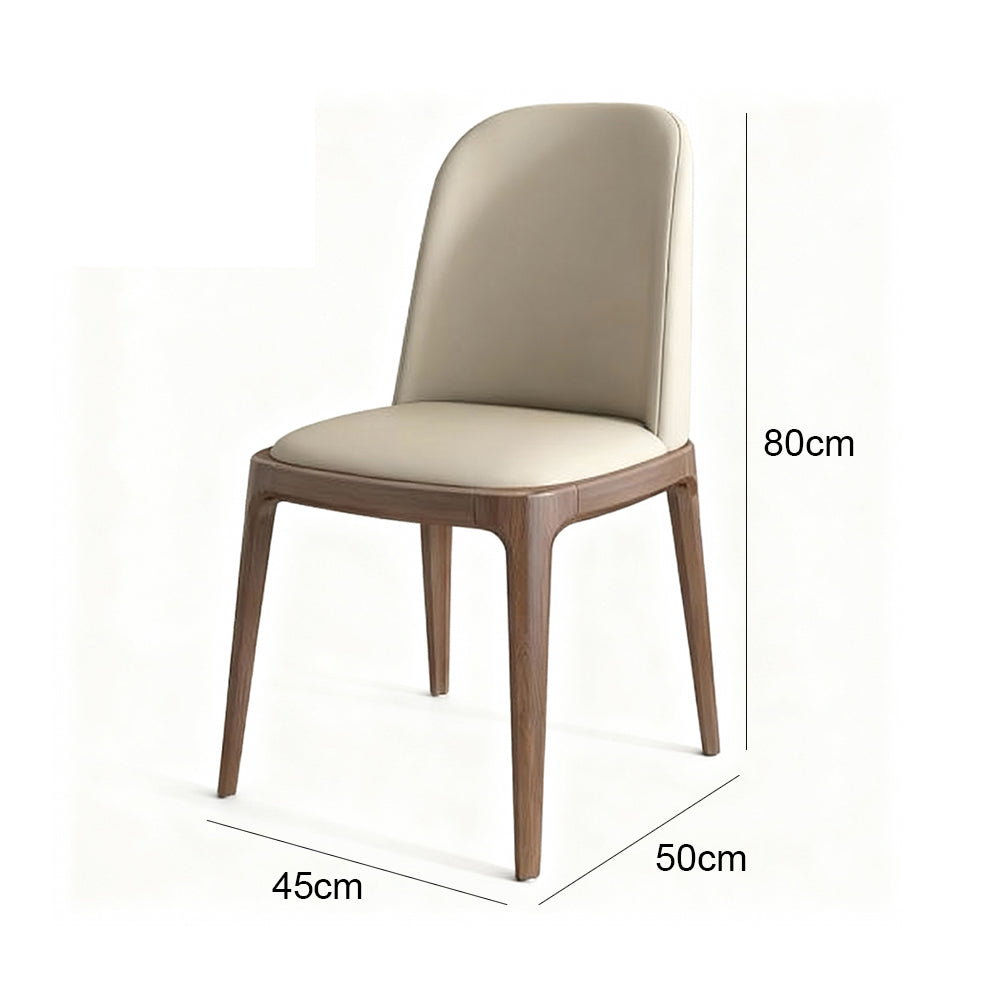 Dining Chair Set of 2 Leather Seat Kitchen Living Room Chair Bedroom Vanity Chair Desk Chair - Grey