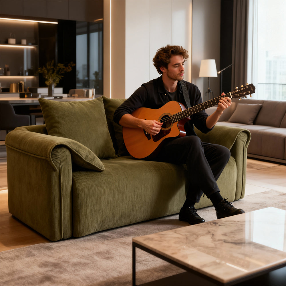 Fabric Sofa for Small Spaces - Ideal for Apartments, 2-Seater Loveseat