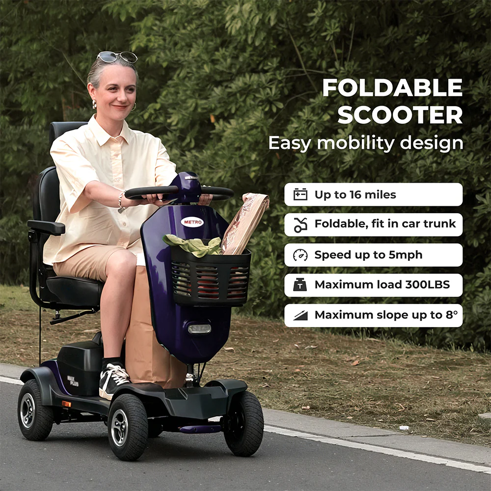 METRO MOBILITY Foldable 300W 24V 20Ah Electric Mobility Scooter