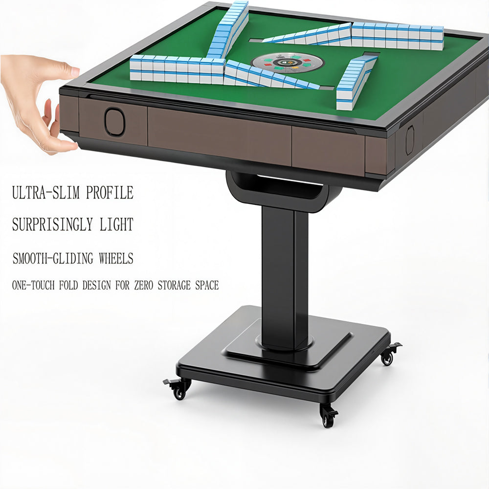 Automatic Mahjong Table 42mm, 144 Mahjong Tiles {Green Blue}, USB Charging. Silent Shuffling, Easy Installation
