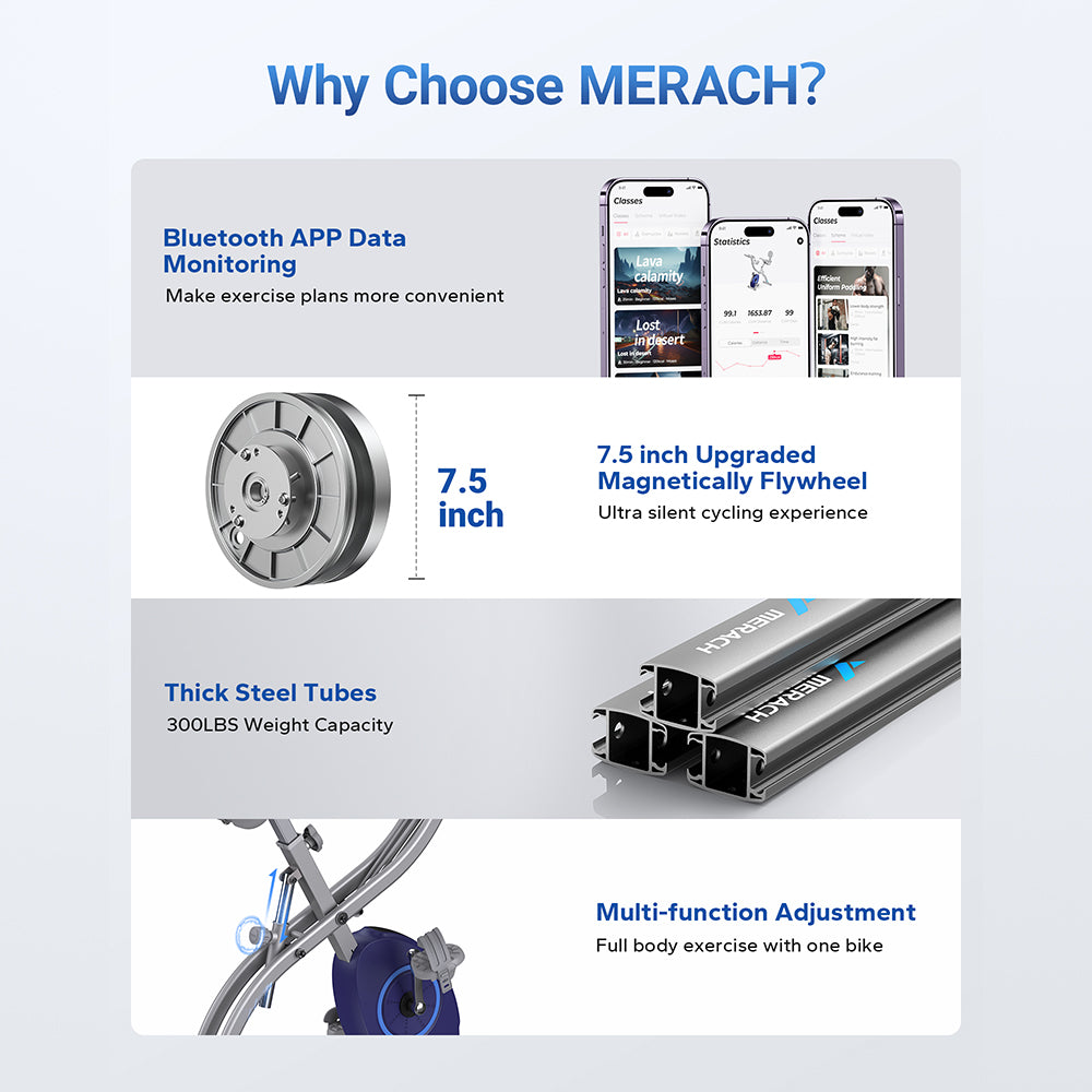 MERACH Foldable 4 in 1 Exercise Bike
