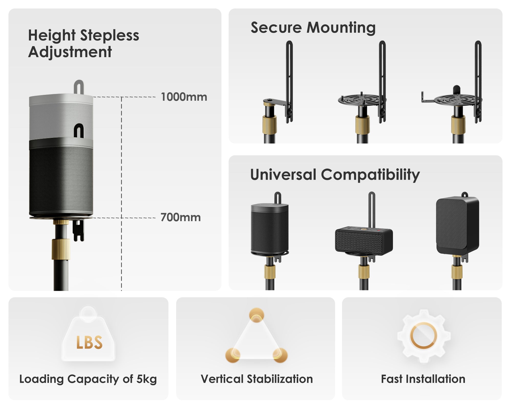 FITUEYES Modern Minimalist Speaker Stand (1 Pair)