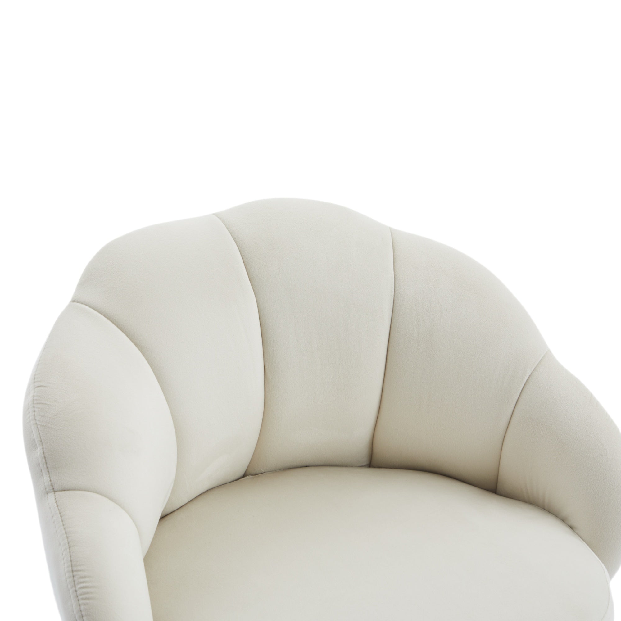 2PCS Velvet Upholstered  Barstools , with Petal Back & Golden Footrest