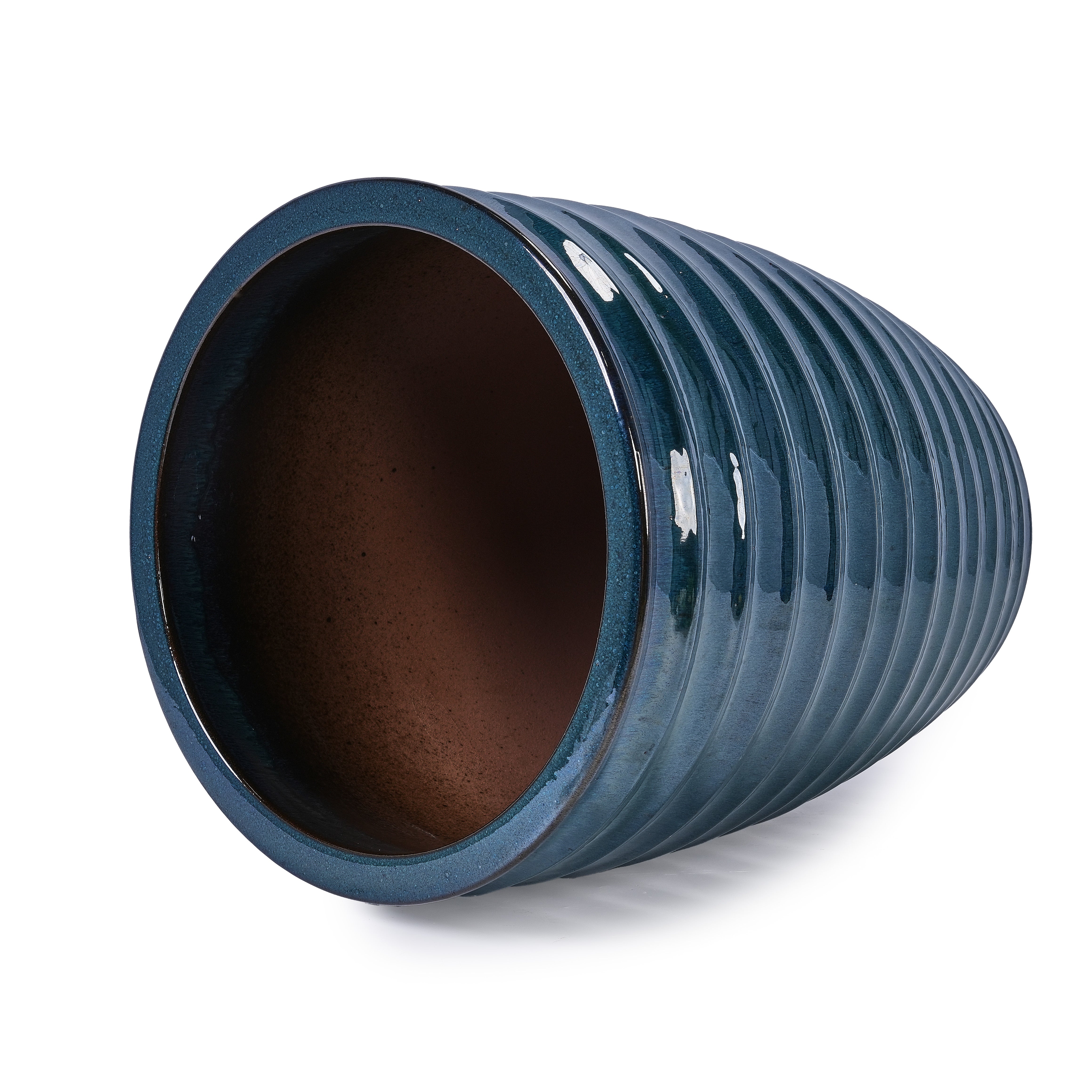 Ceramic Flowerpot, Modern Planter for Patio, Garden, Windowsill - Army Green