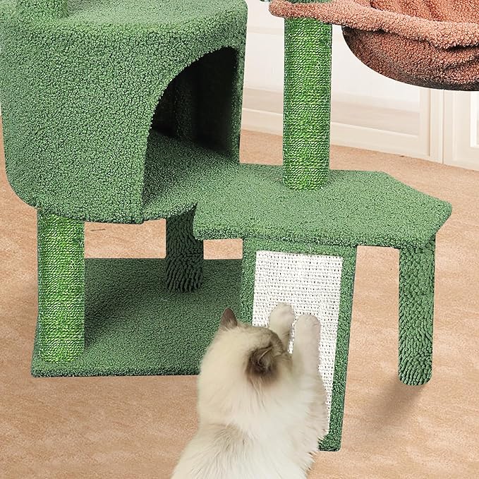 Cat Tree Tower with Scratching Posts,Activity Centre Climbing Tree Furniture with Cat Condo and Two Hammocks,Grey
