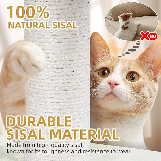 Cat Tree Tower with Scratching Posts,Activity Centre Climbing Tree Furniture with Cat Condo and Two Hammocks,Grey