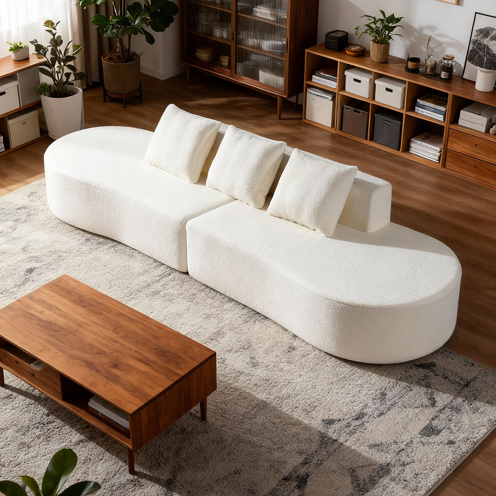 Modern minimalist style multi-person sofa, comfortable to sit on, skin-friendly and soft