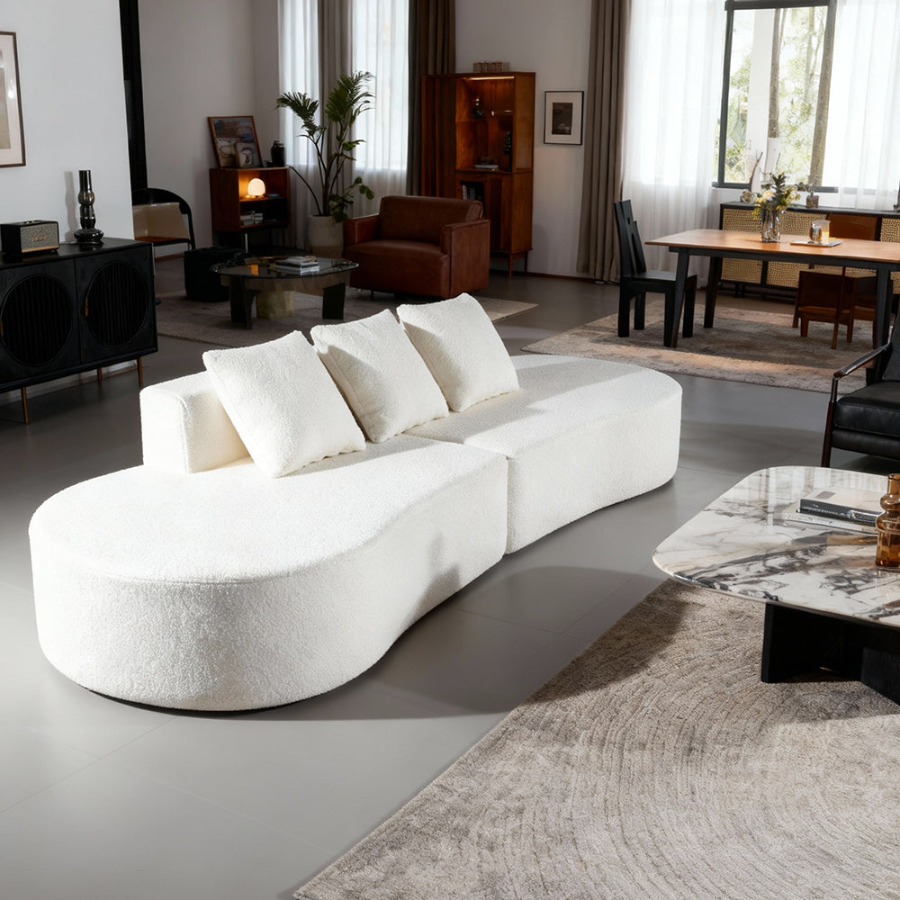 Modern minimalist style multi-person sofa, comfortable to sit on, skin-friendly and soft
